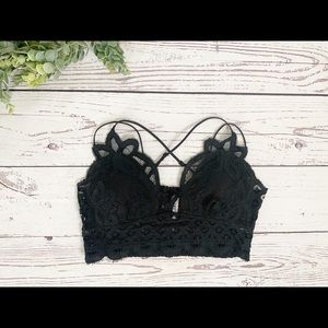 Black crochet bralette